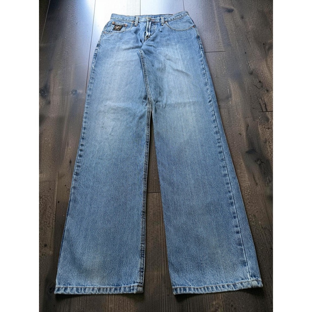 Cinch Black Label Mens Loose Fit Original Rise Tapered Leg Jeans Blue 30x36